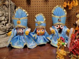 Jagannatha Baladeva Subhadra Deities with Blue Dress